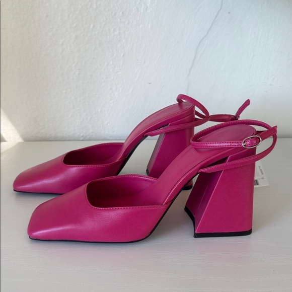 NWT Mango Pink Block Heel - Picture 6 of 10